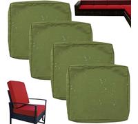Pack de 1/2/4 Impermeable Funda de Cojín de Asiento de Sofá Exterior con Cremallera - 50x50 60x60 Cubierta Funda de Muebles para Interior, Exterior,Silla,Jardin,Muebles de Ratán(J17,4PCS_65X65X10CM)