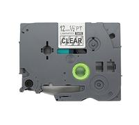 Pack de 1 cinta adhesiva, de la marca Fassport, compatible con la máquina de etiquetado Brother P-Touch TZ 131 TZe 131, para imprimir negro sobre transparente, anchura de 12 mm, color Black on Clear