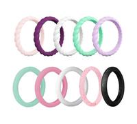 Pack de 10 Anillos de Silicone y Deportivos - Anillos de Colores Moda, Estilo Sencillo para Mujer - Accesorios Vestir