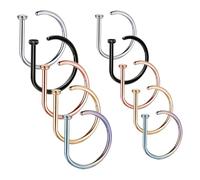 Pack de 10 Aros Para La Nariz y Piercing Falso Para El Ombligo - Para Mujer