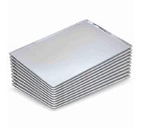 Pack de 10 Bandejas de aluminio embutidas profesionales WORLDMAI lisas 60x40 para horno de panadería.