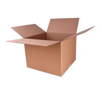 Pack de 10 cajas de cartón robustas. 62cm x 62cm x 48cm. Cerradas, sin asas troqueladas. Ideales para almacenaje, mudanzas y envíos de paquetería o logística.