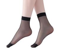 Pack de 10 calcetines de nailon para mujer y medias altas hasta el tobillo, calcetines para mujer, 39-42, purpurina (BK1, talla única)