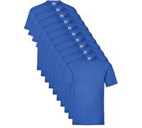 Pack de 10 Camisetas básicas Fruit of The Loom Valueweight 100% Algodón, 10 Colores, Ideal para Personalizar Cualquier Uniforme o Eventos. (FR/ES, Letras, M, Regular, Regular, Royal)