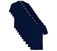 Pack de 10 Camisetas básicas Fruit of The Loom Valueweight 100% Algodón, 10 Colores, Ideal para Personalizar Cualquier Uniforme o Eventos. (FR/ES, Letras, XL, Regular, Regular, Marino)