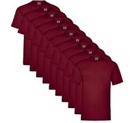 Pack de 10 Camisetas básicas Fruit of The Loom Valueweight 100% Algodón, 10 Colores, Ideal para Personalizar Cualquier Uniforme o Eventos. (FR/ES, Letras, S, Regular, Regular, Granate)