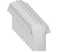 Pack de 10 Camisetas básicas Fruit of The Loom Valueweight 100% Algodón, 10 Colores, Ideal para Personalizar Cualquier Uniforme o Eventos. (FR/ES, Letras, XXL, Regular, Regular, Gris)