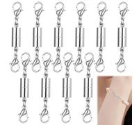 Pack de 10 Cierres Magnéticos para Joyas, Plata, para Collares, Pulseras, Tobilleras con Cierre de Langosta, Fácil Cierre Magnético para Creación de Joyas DIY