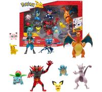 Pack de 10 figuras Pokémon - Figuras de 5 a 11 cm - Charizard, Pikachu, Lucario, Greninja, Mewtwo, Jigglypuff, Ivysaur, Incineroar, Squirtle y Pichu - Novedad 2025 - Juguete oficial de Pokémon