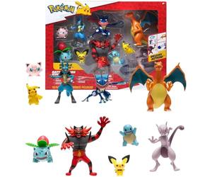 Pack de 10 figuras Pokémon - Figuras de 5 a 11 cm - Charizard, Pikachu, Lucario, Greninja, Mewtwo, Jigglypuff, Ivysaur, Incineroar, Squirtle y Pichu - Novedad 2025 - Juguete oficial de Pokémon