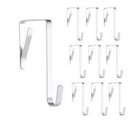 Pack de 10 Ganchos para Colgar sobre Puerta - Perchero de Acero Inoxidable Multiusos para Puertas o Armarios, Colgador de Alta Capacidad (Plata)