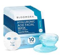 Pack de 10 Mascarilla Facial Ácido Hialurónico + Colágeno - Mascarilla Facial Hidratante para Hidratación Profunda, Face Mask Suave & Nutritiva, Adecuada para Mujeres y Hombres