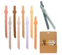 Pack de 10 Pajitas Reutilizables, 9mm Multicolor Pajitas silicona, Cañitas reutilizables, Reusable straw, Pajitas reutilizables niños para Bebidas Frías, Zumos, Yogures y Cócteles