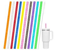 Pack De 10 Pajitas Reutilizables Para Vaso Stanley De 40 Oz 30 Oz, Pajitas De Repuesto Con Cepillo De Limpieza, Pajitas De PláStico Transparente Para Stanley, Jarra De Medio Galón
