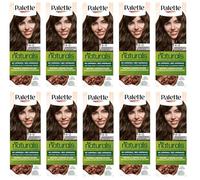 (Pack de 10) Palette Permanent Naturals Color Cream 4-0 (700) Color de pelo marrón medio, caja completa, con instrucciones en inglés (idioma español no garantizado)
