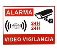 Pack de 10 Pegatina Videovigilancia Alarma - Impermeable Anti-UV Duradera - Adecuado para el hogar, tienda, garaje, almacenes (8 x 6 cm)