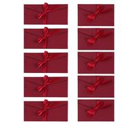 Pack De 10 Sobres Rojos, Sobres De Regalo Con Lazo, Reutilizables, Sobres Rectangulares, Sobres Vintage