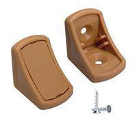 Pack de 100 soportes para estantes de color marrón claro, 24 x 24 mm, juntas de esquina para muebles, junta de esquina de plástico de 90 grados, ángulo recto, tornillos incluidos (100, marrón claro)