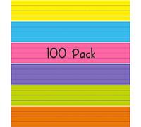 Pack de 100 tiras de frases, papel rayado de colores arcoíris para práctica de escritura, herramienta de aprendizaje para la escuela y el aula, suministros de oficina (6 colores surtidos, 43 x 7.6cm)