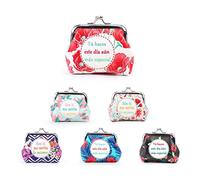 Pack de 12 a 36 uds Monedero Floral con Frase Inspiradora | Polipiel con Cierre Metálico | Regalos Invitados Comunión, Bodas, Bautizos | 6 Diseños | 8,5x7cm | Regalantes (36)