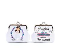 Pack de 12 a 42 uds Monederos Comunión Niño y Niña | Polipiel con Cierre Metálico | 8,5 x 7 cm | Regalos Invitados Comunión | Varios Modelos No Personalizables | Regalantes (12, Niña Blanco)