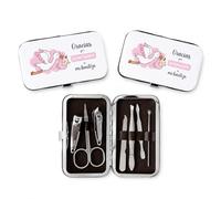 Pack de 12 a 48 uds, Set manicura bautizo niña, Material polipiel resistente, 7 accesorios, Detalles originales invitados bautizo, Detalles económicos, Recuerdos bautizo, Regalantes (36)