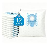 Pack de 12 bolsas para aspiradora Siemens VSQ5X1230 y Bosch | Para Siemens VSQ5X500, VSQ5X1230, VSQ5X12M1, VSZ3XTRM11 y Bosch, repuesto para Swirl S62 / S67, bolsas de fieltro multicapa