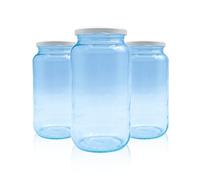Pack de 12 Botes,frascos,tarros,envases de cristal con tapa/cerradura,ideal para almacenaje de comida,conserva,frutas y verduras.Diferentes tamaños y colores. (Blanco, 940ml)