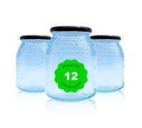 Pack de 12 botes para miel con tapa incluida; almacenaje de miel; conserva de miel; conserva hermetica de miel. (Negro, 1 kg)