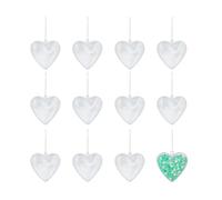 Pack de 12 Corazones plástico Transparente para Colgar 2 Partes 8cm.