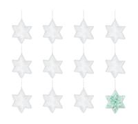 Pack de 12 Estrellas 6 Puntas plástico Transparente para Colgar 2 Partes 10.5cm.