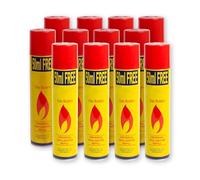 Pack de 12 Gas Butano 300ml para Mecheros, Recarga Universal para Encendedores Recargables, Gas Refinado de Alta Pureza, Compatible con Clipper, Cocina y Camping