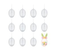Pack de 12 Huevos plástico Transparente para Colgar 2 Partes 10cm.