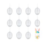 Pack de 12 Huevos plástico Transparente para Colgar 2 Partes 6cm.
