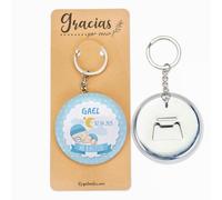 Pack de 12 Llaveros personalizados, Llavero abridor personalizado, Detalles bautizo, Detalles originales para invitados, Regalos personalizados originales, Regalantes (Modelo Dulces Sueños)