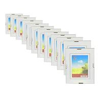 Pack de 12 Marcos Clip, Medidas de 15 x 20 cm, con metacrilato, Ideal para el hogar o para Trabajo, Marco de Fotos, decoración, Marco de plástico, Cuadro casa, Marco con Pinzas (12uds / 15 x 20 cm)