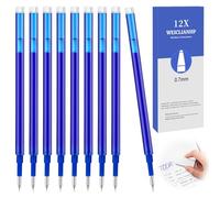 Pack de 12 Recambios Azules Borrables 0,7 mm para Bolígrafos Pilot Frixion, Tinta termosensible, Escritura Suave de 400 m, Recambios de Repuesto para Escritura Diaria y Profesional