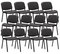 Pack de 12 sillas confidente ken en simil cuero gris 53x53x83 cm
