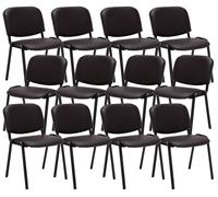 Pack de 12 sillas confidente ken en simil cuero marrón 53x53x83 cm