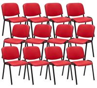Pack de 12 sillas confidente ken en simil cuero rojo 53x53x83 cm