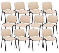 Pack de 12 sillas confidente ken en tela crema 53x53x83 cm
