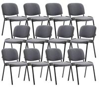 Pack de 12 sillas confidente ken en tela gris 53x53x83 cm