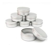Pack de 12 tarros de lata de aluminio redondo Pot Tapa de rosca tapa para bálsamos labiales uñas crema de maquillaje sombra de ojos polvos bote tarro lata caso Container