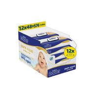 PACK DE 12 - Toallitas Dodot pure aqua 12 PAQUETES x 48 toallitas (576 toallitas en total)