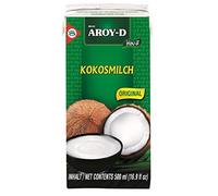 Pack de 12 Unidades - Leche de Coco AROY-D [12 x 500 ml] + Pequeño Aroma de la Suerte - Puré de Madera