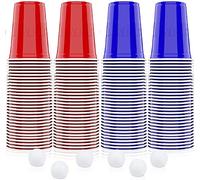 Pack de 120 Copas Amricanas Oficiales | 60 Azules + 60 Rojas + 6 Bolas | Copas Americanas 53cl | Juego | Copas de plástico reutilizables | Lavado a mano y lavavajillas | OriginalCup®