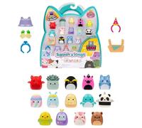 Pack de 14 Mini-Squish de Squish-a-longs (Ola 5, Estilo 1) (14) Mini-Squish de 1 Pulgada con (4) Accesorios, (1) Accesorio de Anillo y (1) guía de coleccionista - Colecciona, intercambia y Juega