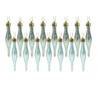 Pack de 15 adornos navide os con forma de gota de 8,5 cm de Christmas Concepts - Dise o mate y brillante - Adornos navide os (verde menta)