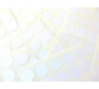 Pack de 150 ,15mm Redondo, Papel Blanco Etiquetas, Adhesivo Permanente Circular Adhesivos, Liso Multiuso Adhesivo Topos Etiquetas