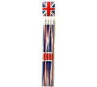 Lápices de mina con goma de borrar con diseño de bandera de Reino Unido (4 unidades - sueltos) Juguetes para bolsas de regalo de fiesta